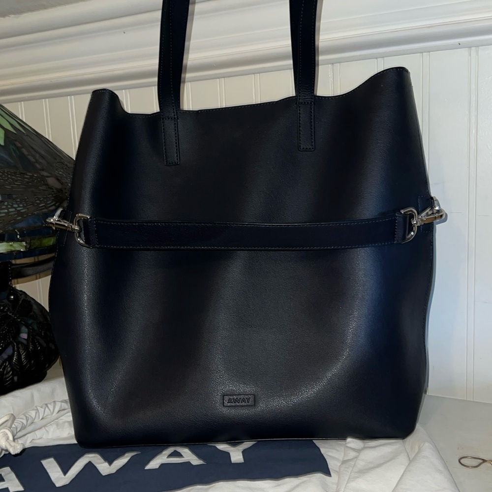 AWAY Large tote shoulder bag Longitude + dust bag black leather